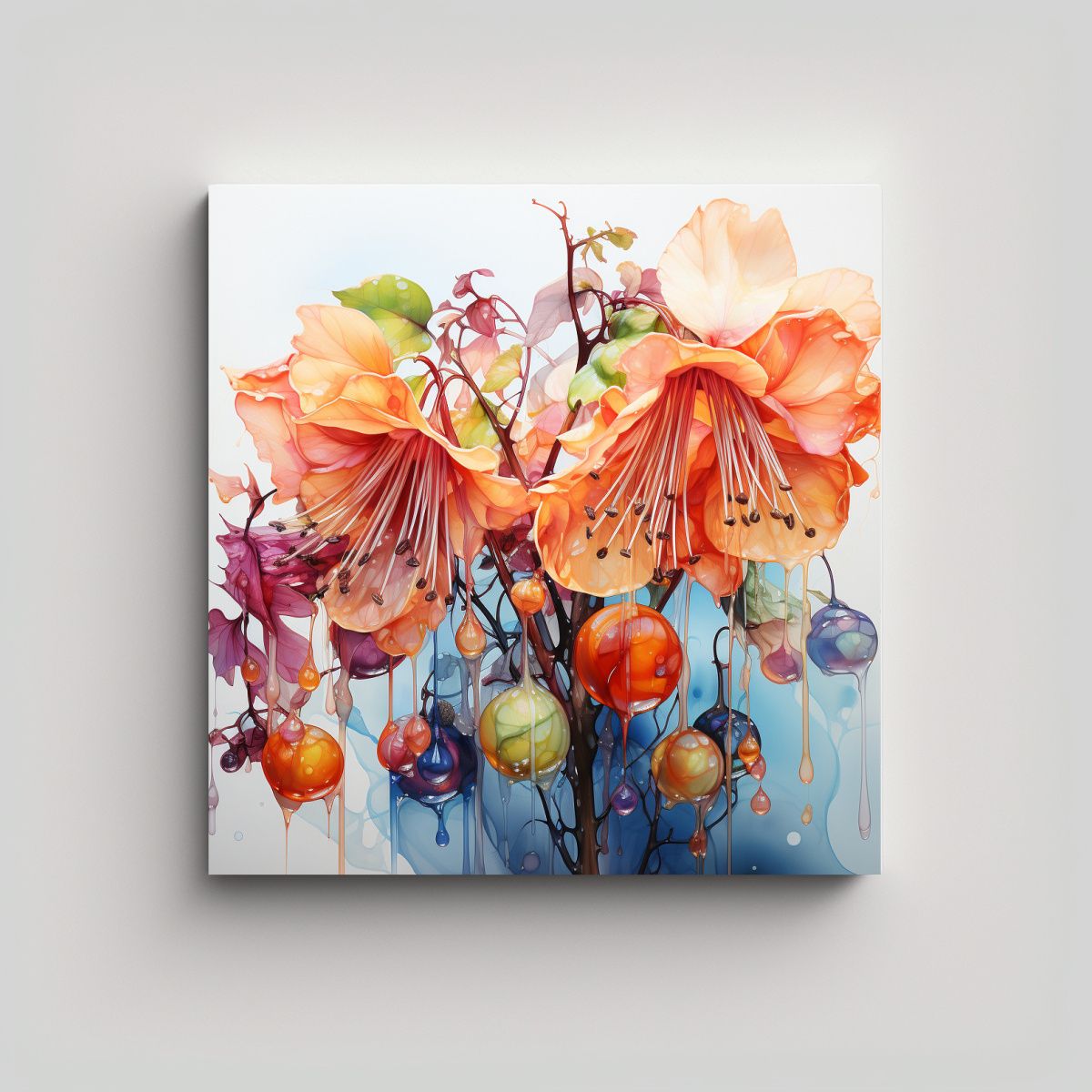 GENERICO - Pintura Abstracta De Flores De Linden Con Colores 90x90 Cm