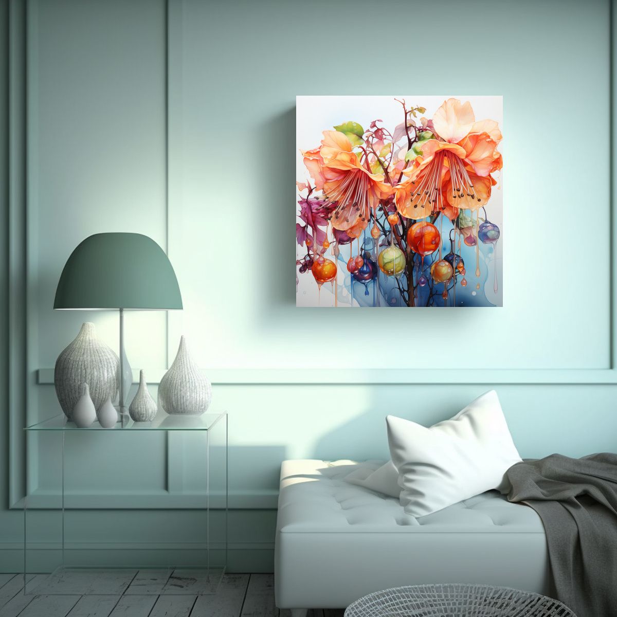GENERICO - Pintura Abstracta De Flores De Linden Con Colores 60x60 Cm
