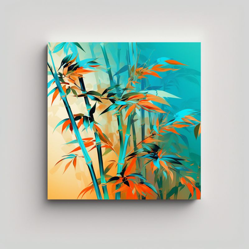 GENERICO - Pintura En Bastidor De Decoración De Bambú En 60x60 Cm