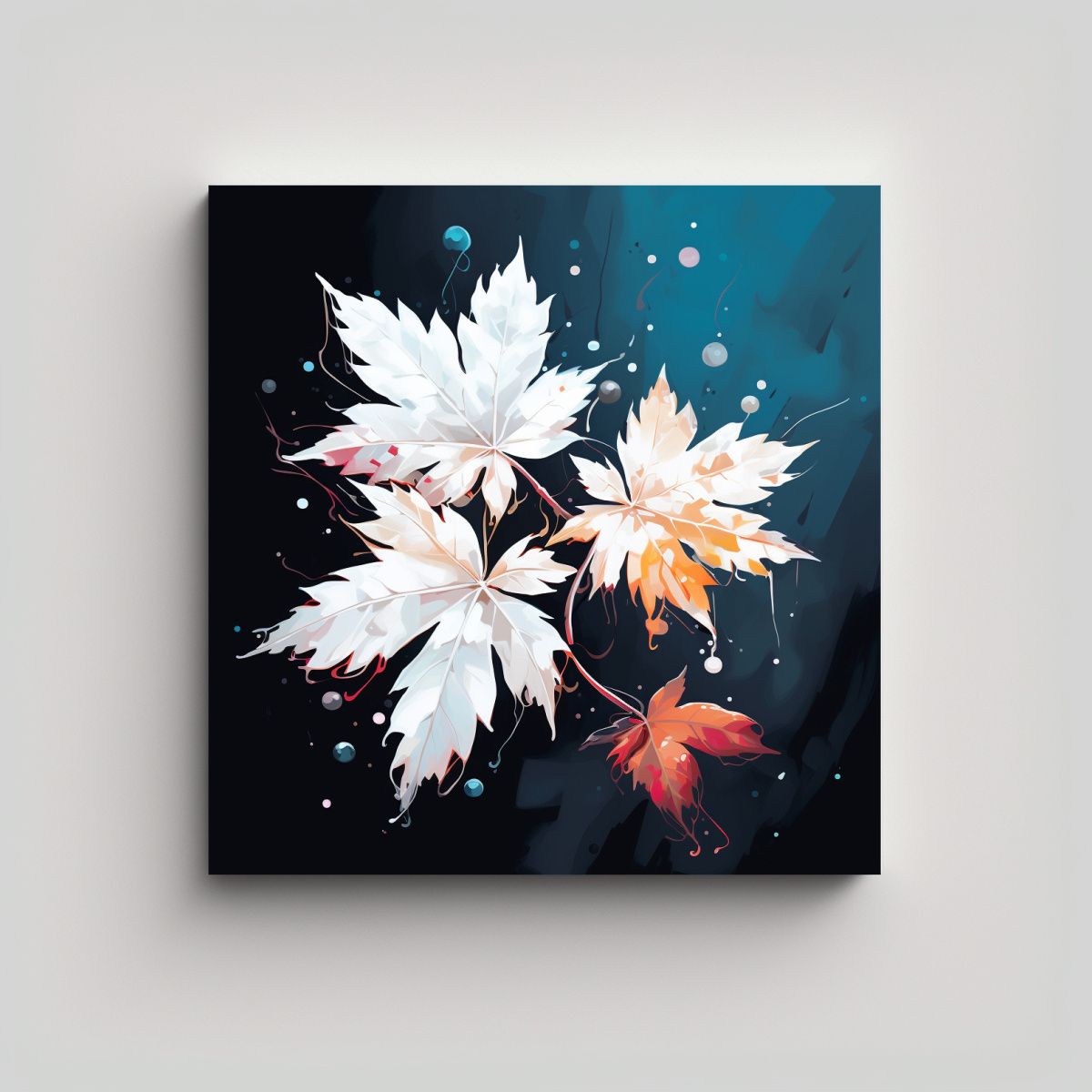 GENERICO - Cuadro Moderno Para Comedor: Hojas De Arce En 90x90 Cm