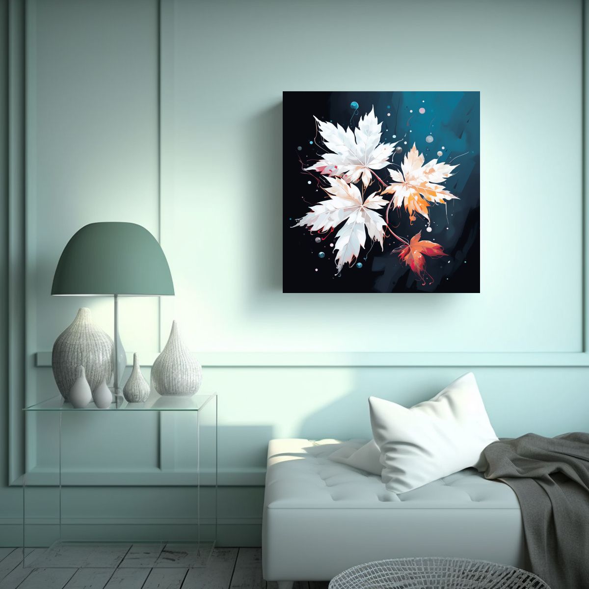 GENERICO - Cuadro Moderno Para Comedor: Hojas De Arce En 90x90 Cm