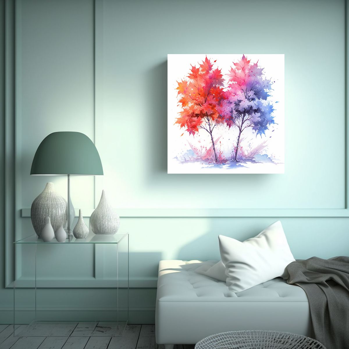 GENERICO - Cuadro De árboles De Arce Mágicos En Colores 90x90 Cm