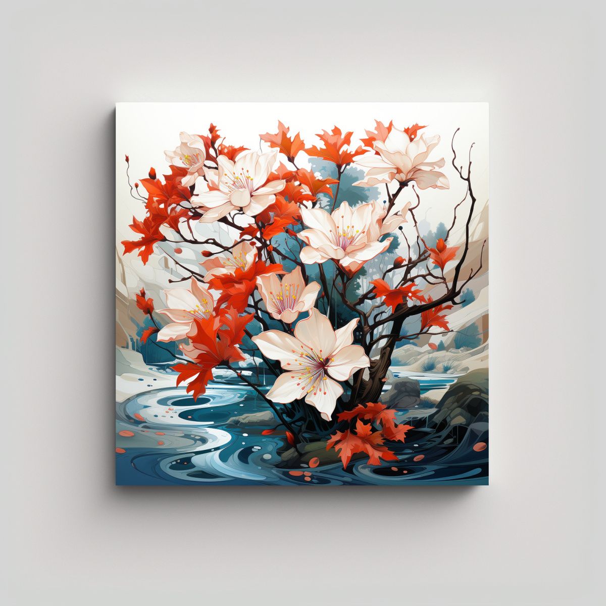 GENERICO - Pintura Decorativa En Bastidor: Escena De 80x80 Cm