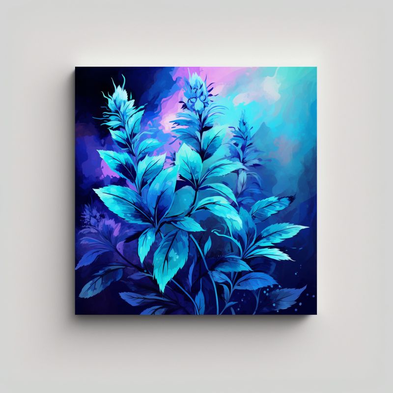 GENERICO - Pintura Intensa Para Oficina Con Hierbas De Menta 90x90 Cm