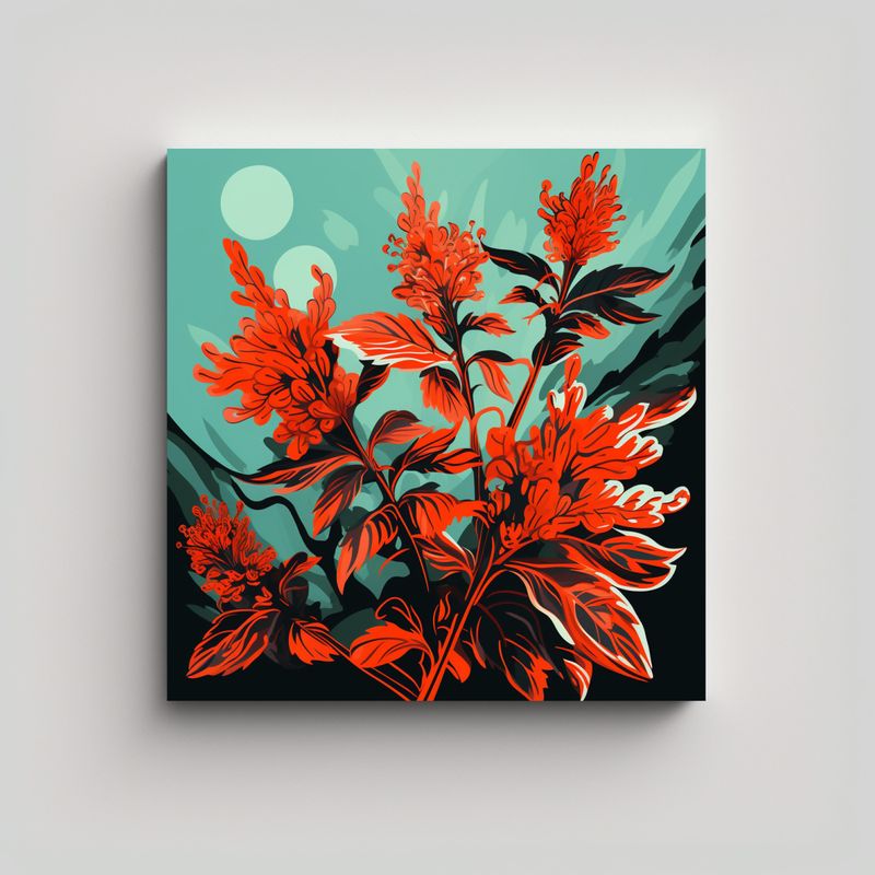 GENERICO - Composición De Impreso Para Oficina Con Hierbas 80x80 Cm