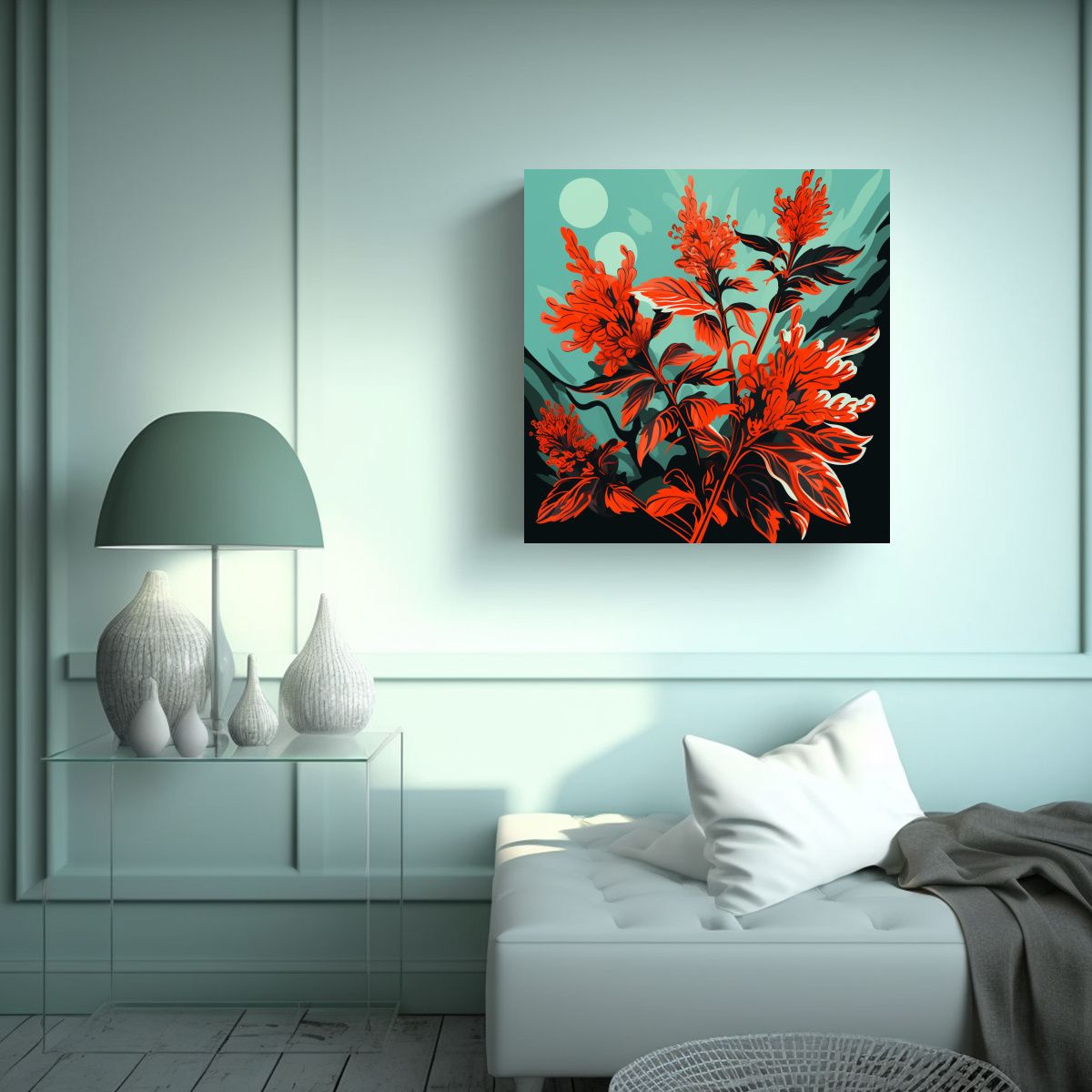 GENERICO - Composición De Impreso Para Oficina Con Hierbas 60x60 Cm