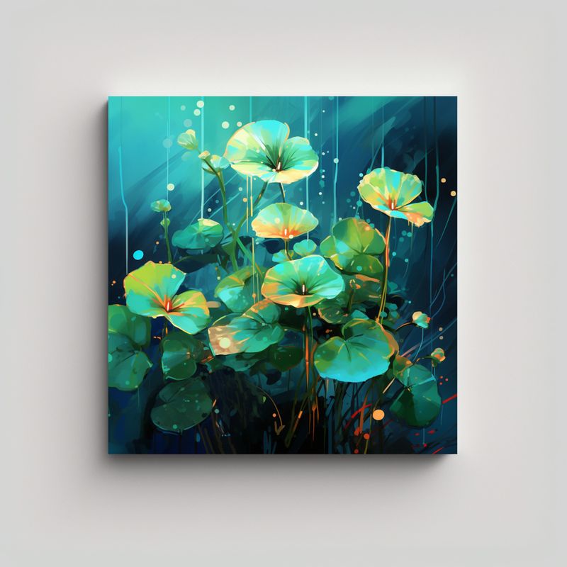 GENERICO - Lienzo Equilibrio Visual Nasturtium Hierbas En 70x70 Cm