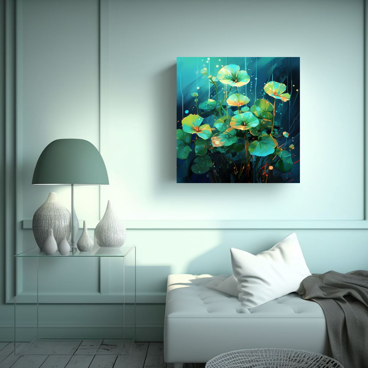 GENERICO - Lienzo Equilibrio Visual Nasturtium Hierbas En 70x70 Cm