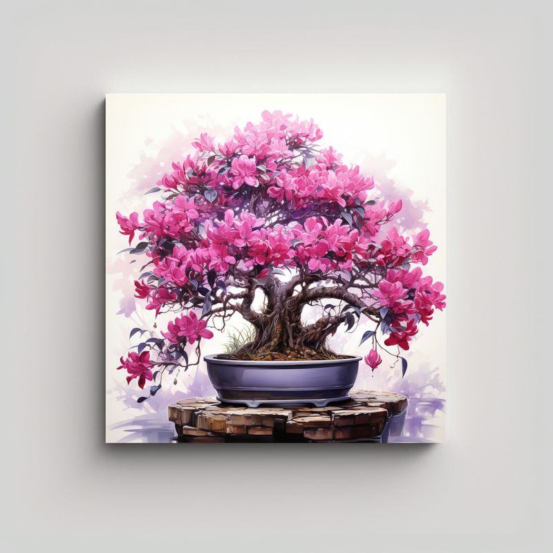 GENERICO - Lienzo Movimiento Urbano Bougainvillea Bonsái 90x90 Cm