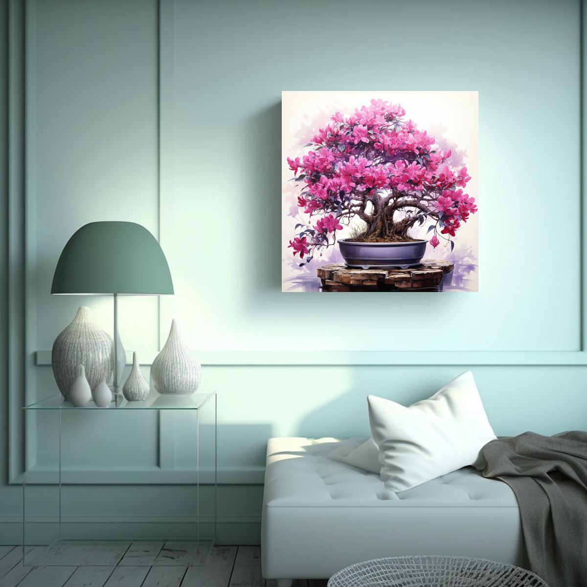 GENERICO - Lienzo Movimiento Urbano Bougainvillea Bonsái 80x80 Cm