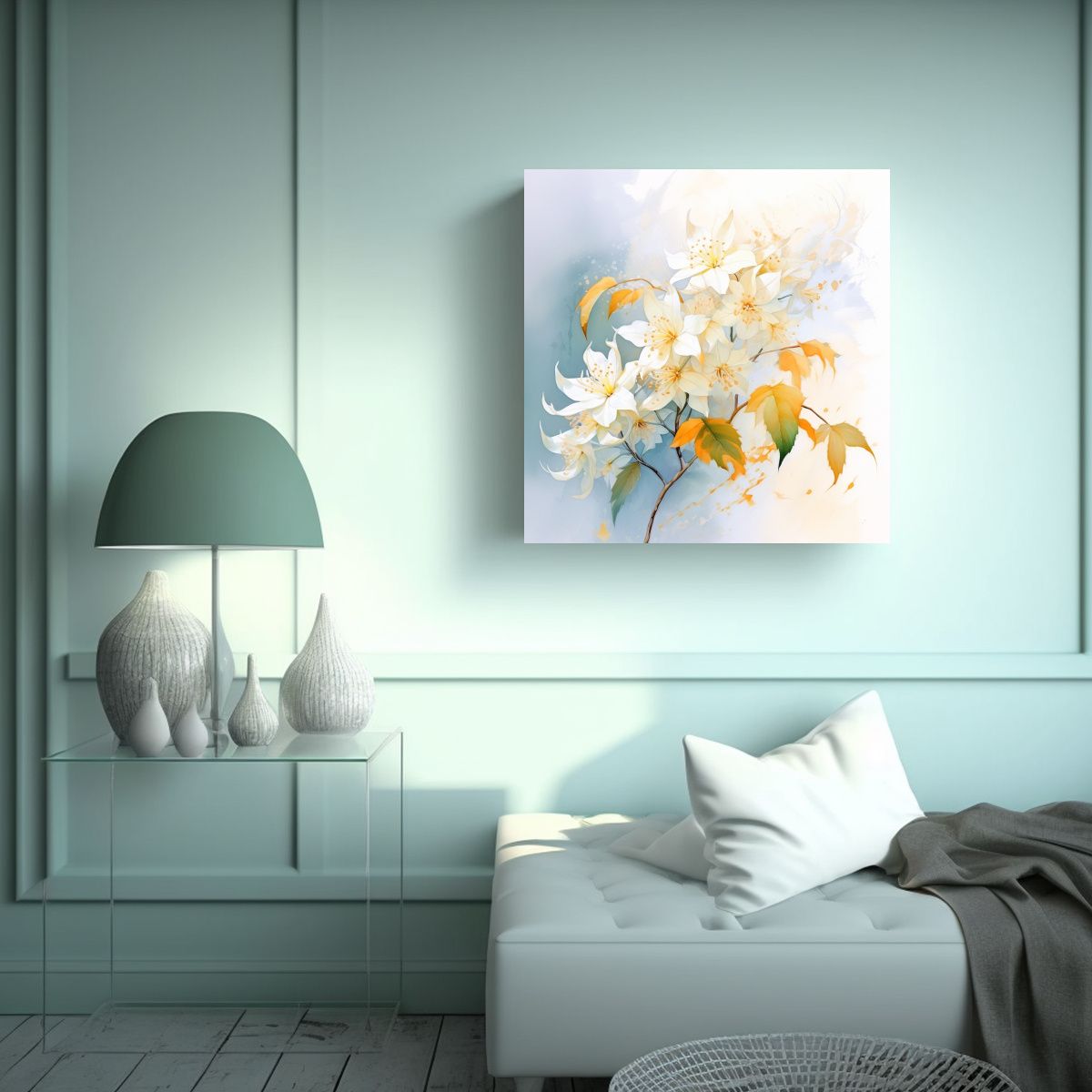 GENERICO - Tela En Bastidor Imagen Pop Art De Flores De Tilo 50x50 Cm