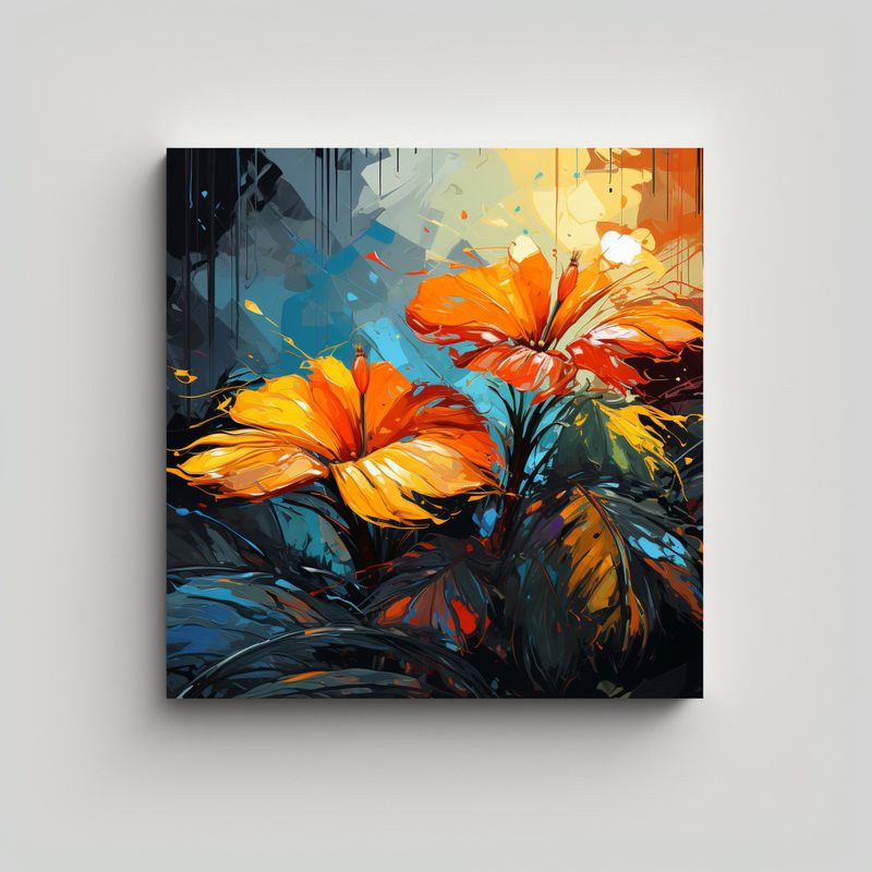 GENERICO - Pinturas Decorativas Juveniles De Hojas De Palma 80x80 Cm