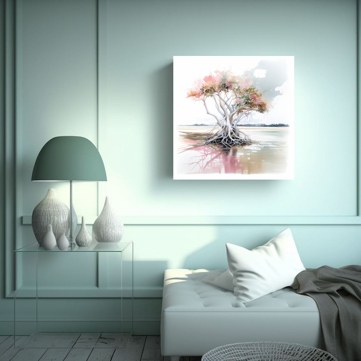 GENERICO - Pintura Abstracta Llamativo Árbol De Manglar 90x90 Cm