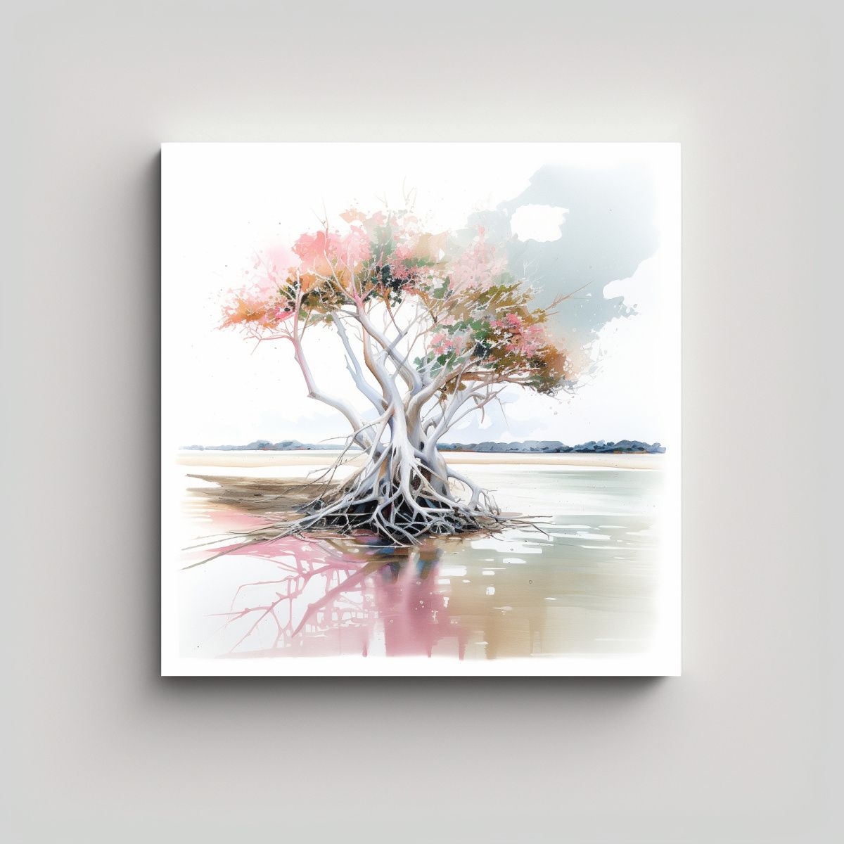 GENERICO - Pintura Abstracta Llamativo Árbol De Manglar 50x50 Cm