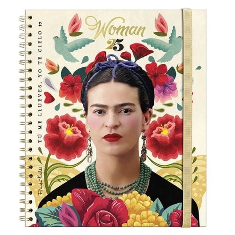 PREMIUM PAPER - Agenda Frida Kahlo 2025 Diaria - Espiral
