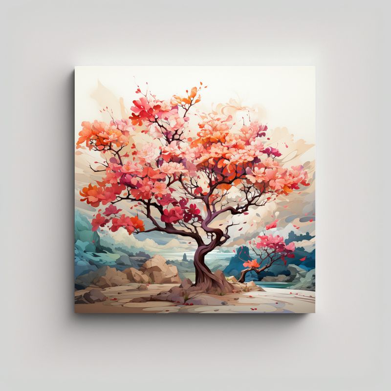 GENERICO - Arte De Pared Inspiración Clásica Árbol De 80x80 Cm