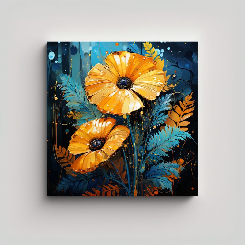 GENERICO - Lienzo De Tela Alegre Con Hojas De Helecho En 90x90 Cm