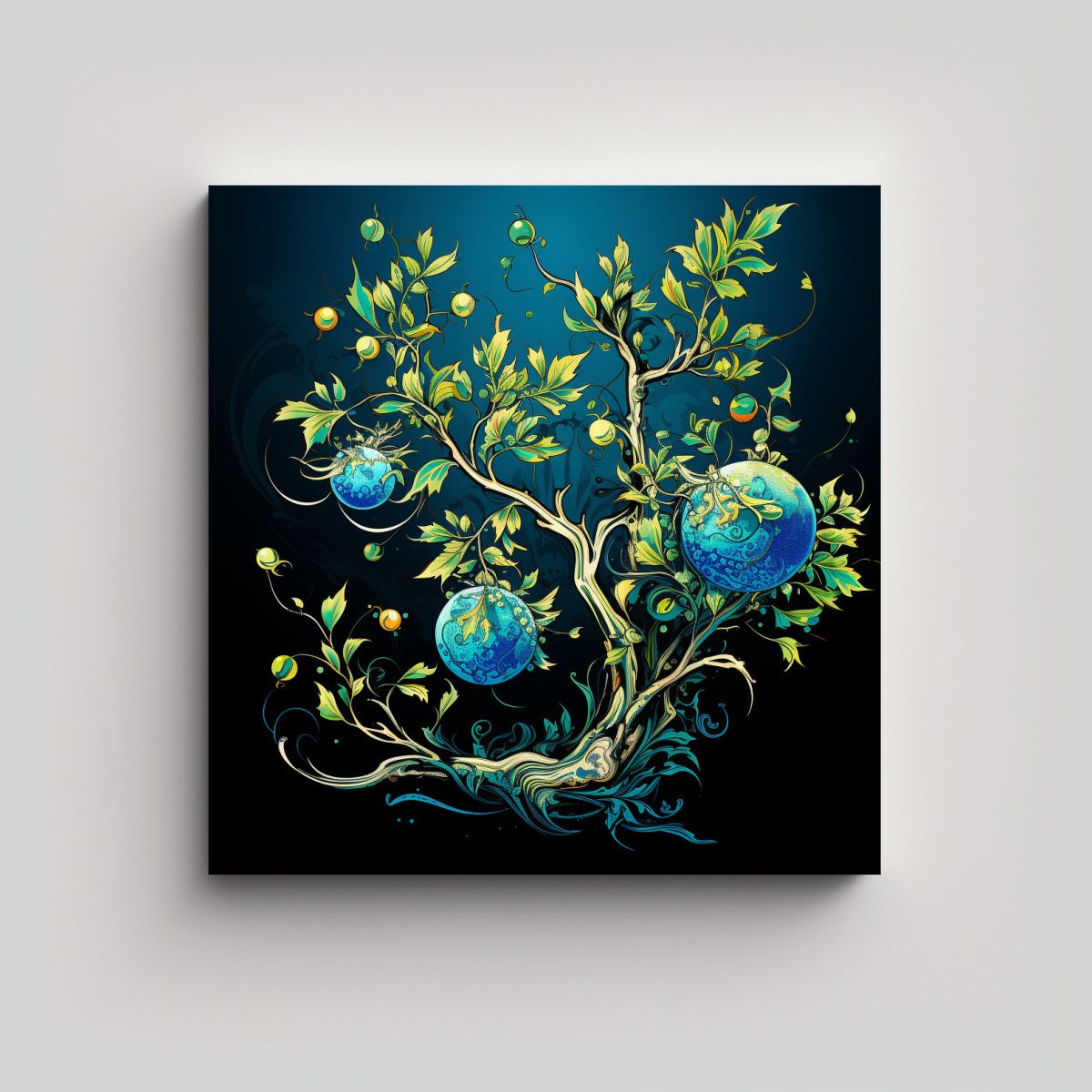 GENERICO - Tela De Acuarela Fantasía Pomegranate Tree En 60x60 Cm