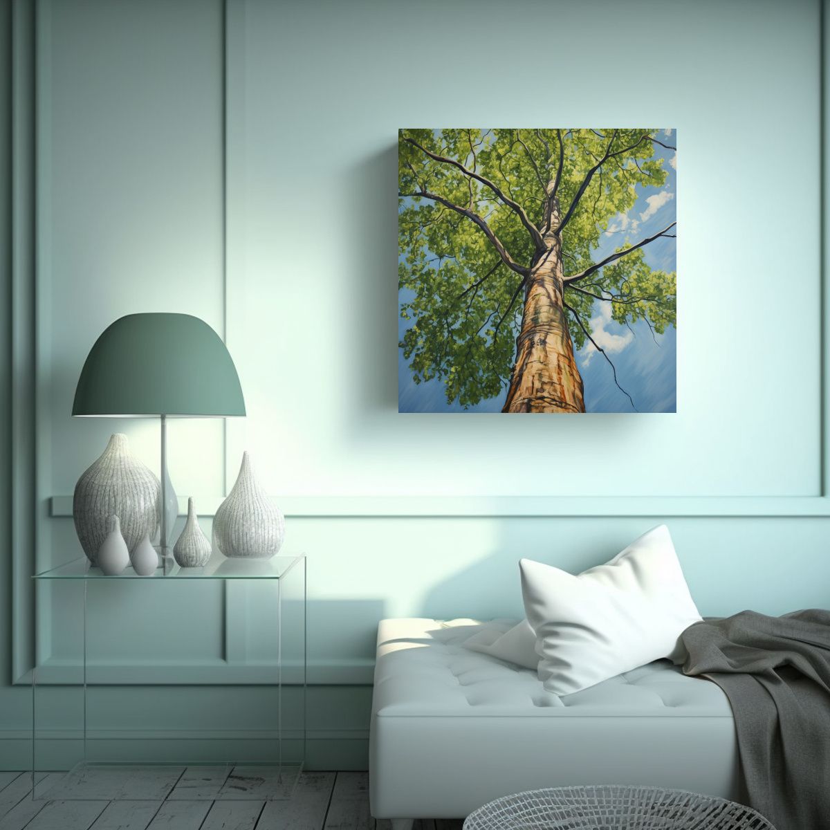 GENERICO - Pintura Abstracta De árbol De álamo En Estilo 80x80 Cm