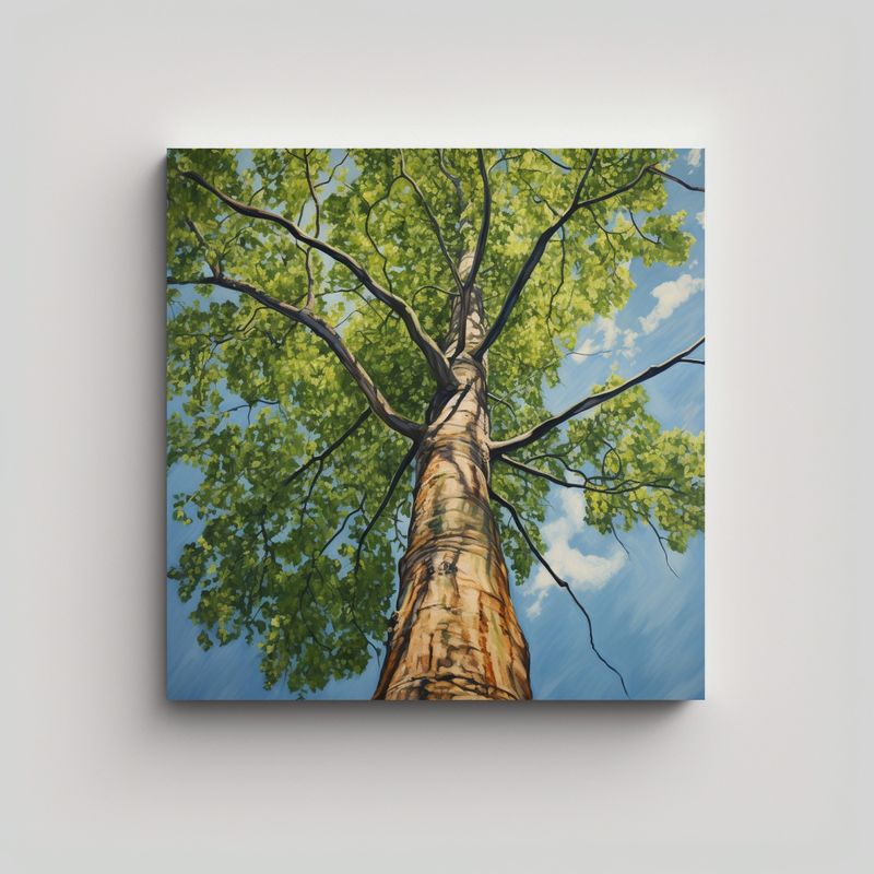 GENERICO - Pintura Abstracta De árbol De álamo En Estilo 60x60 Cm