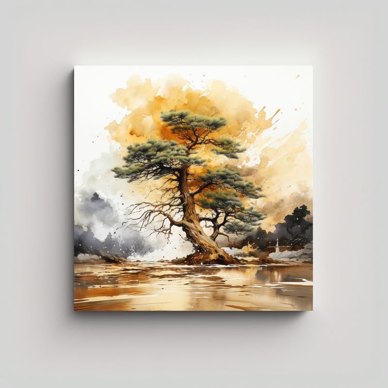 GENERICO - Tela Sublimada Exuberantes A Cedar Tree Gold AND 50x50 Cm