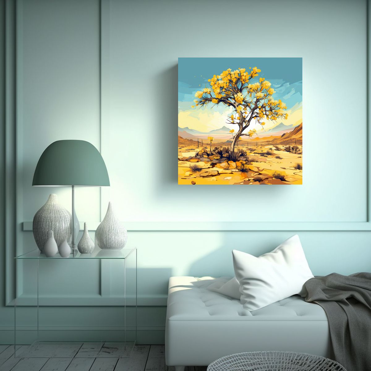 GENERICO - Paisaje Tranquilo En Joshua Tree En Tonos 80x80 Cm