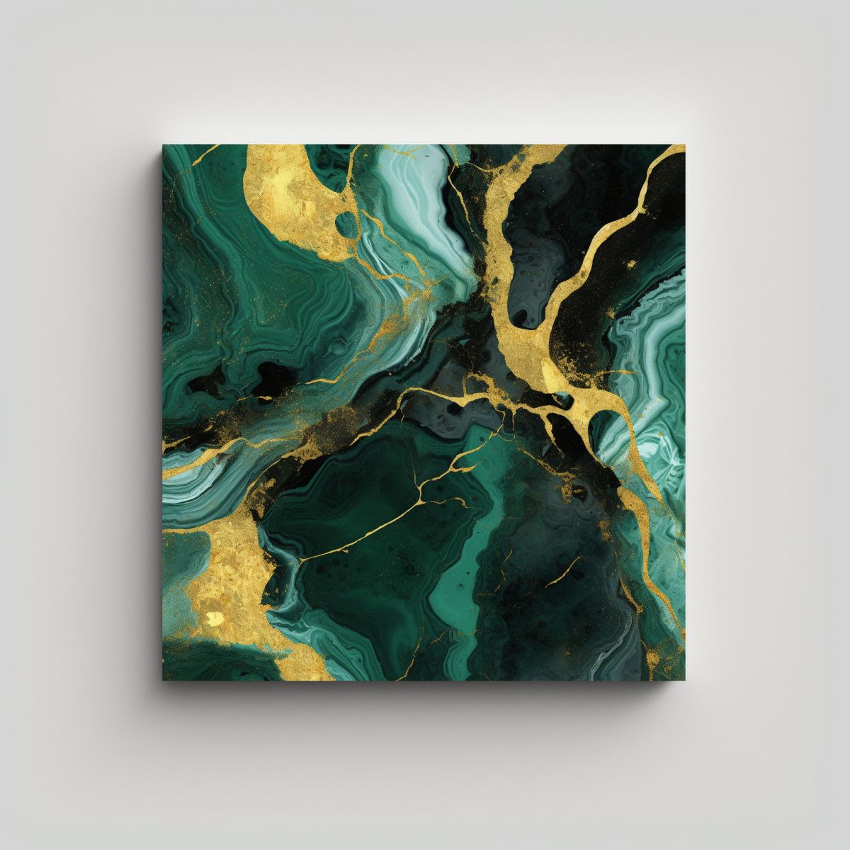 GENERICO - Pintura Decorativa En Mármol Verde Esmeralda Y 70x70 Cm