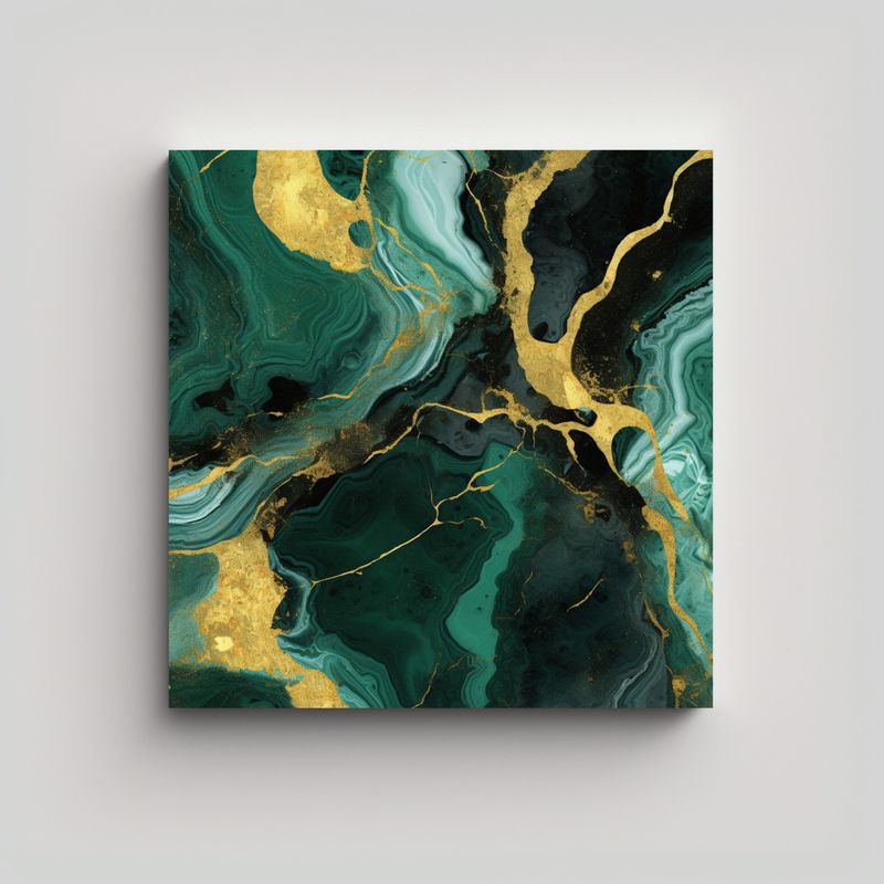 GENERICO - Pintura Decorativa En Mármol Verde Esmeralda Y 50x50 Cm
