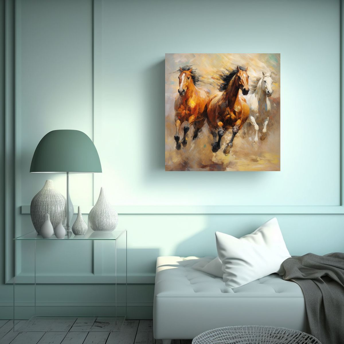 GENERICO - Pintura En Bastidor Abstracto Minimalista De 80x80 Cm