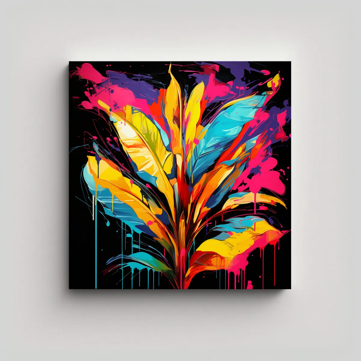 GENERICO - Lienzo De Tela Moderno Innovador Con Hojas De 80x80 Cm