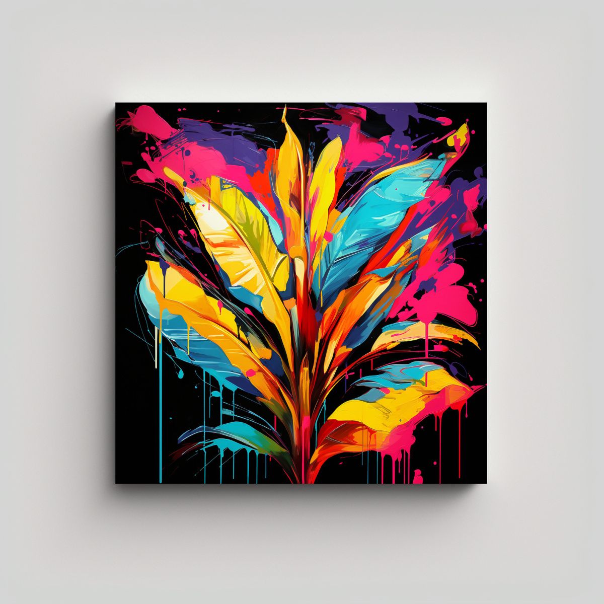 GENERICO - Lienzo De Tela Moderno Innovador Con Hojas De 80x80 Cm