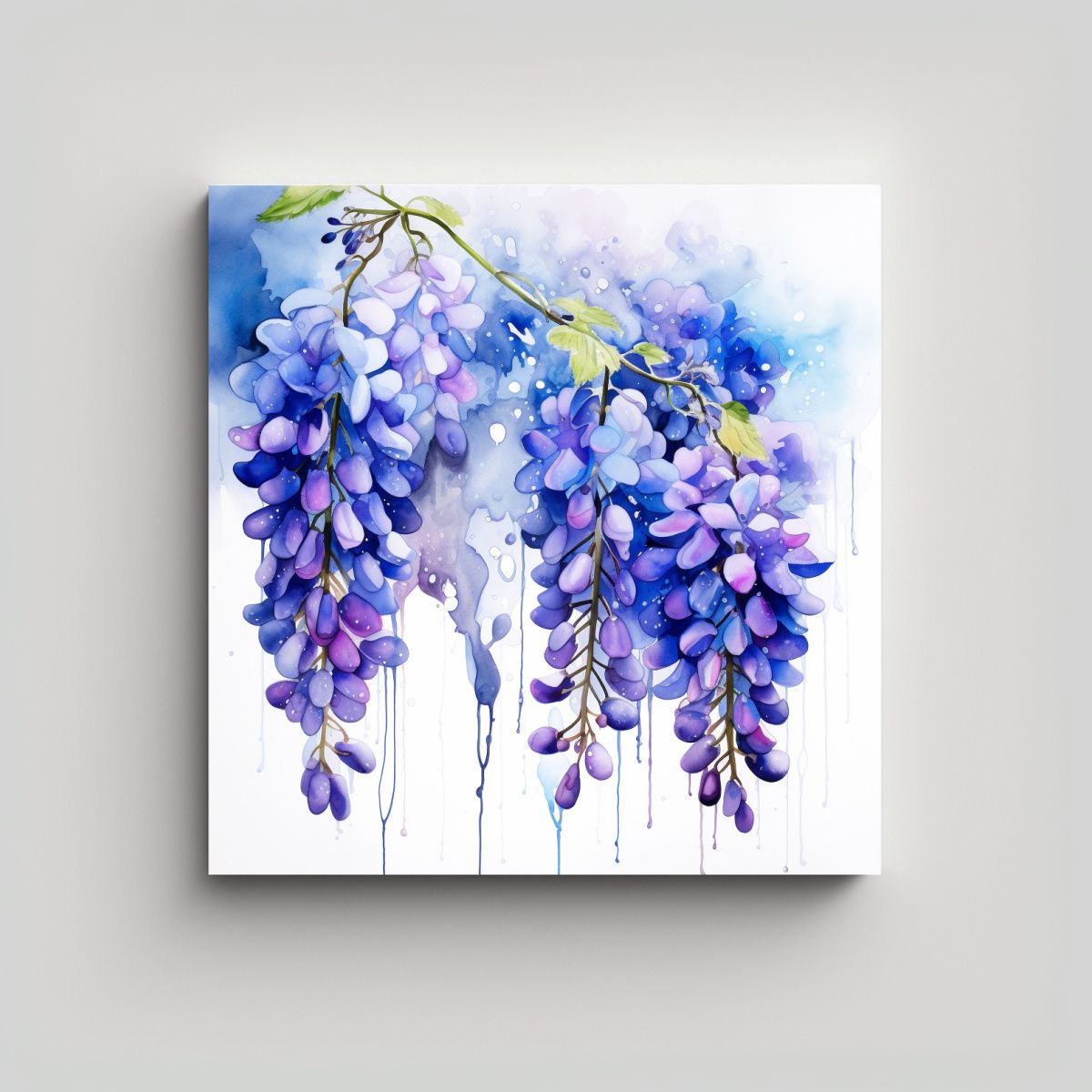 GENERICO - Pintura Abstracta Armonía De Flores De Glicinia 60x60 Cm