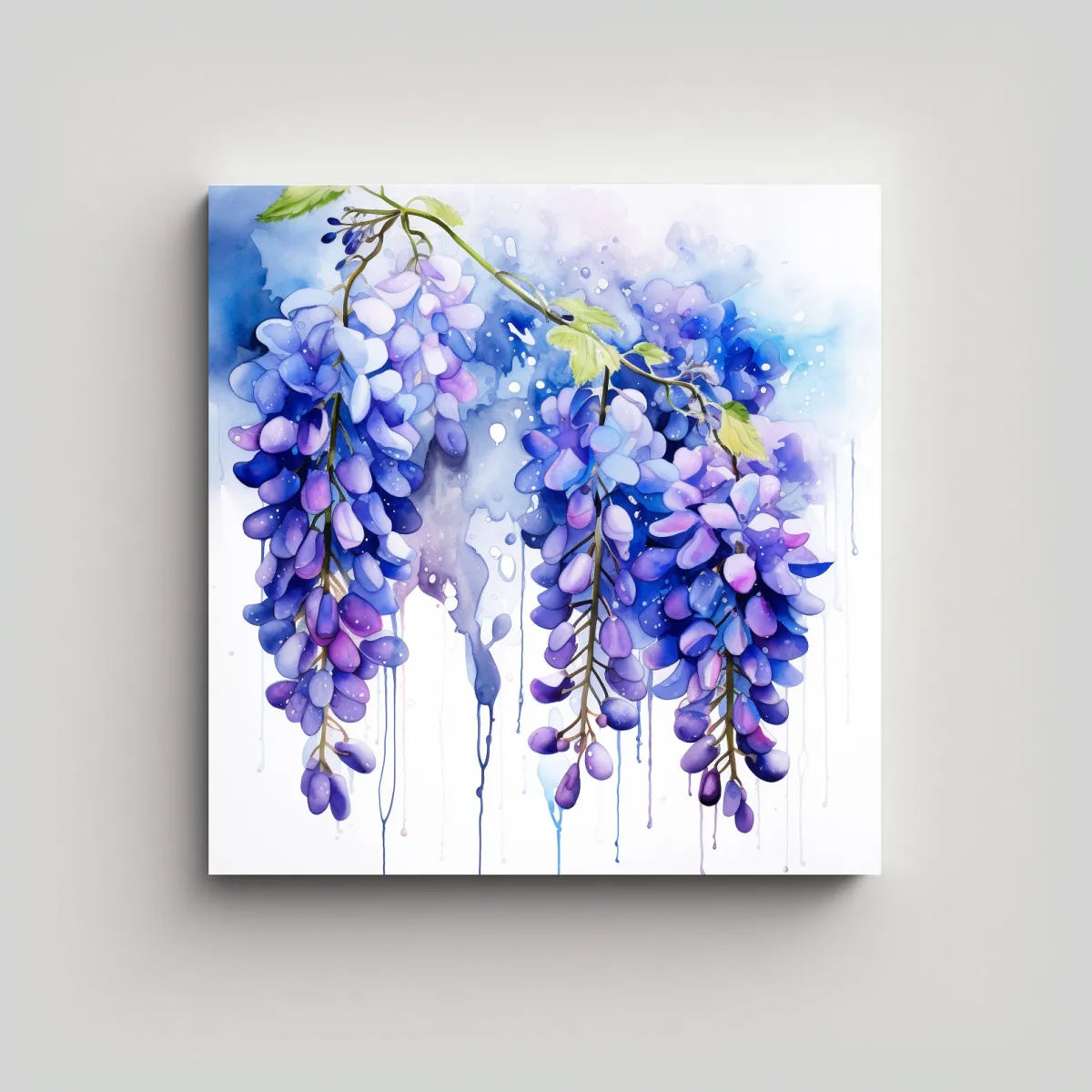 GENERICO - Pintura Abstracta Armonía De Flores De Glicinia 60x60 Cm