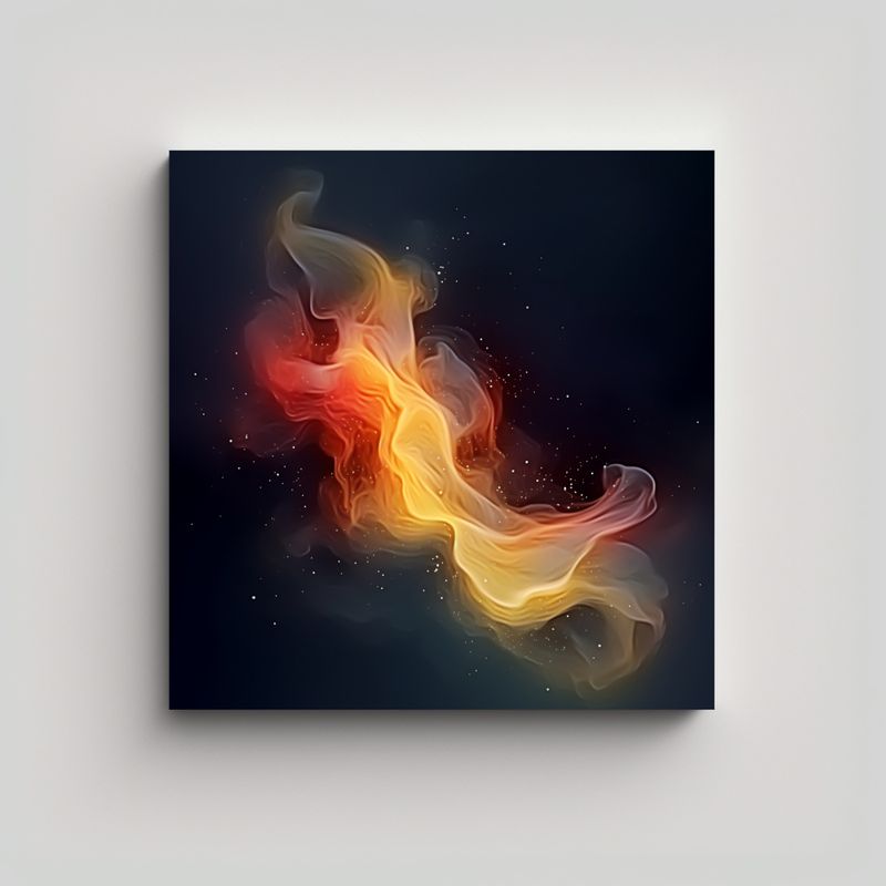 GENERICO - Pintura Conceptual En Bastidor Con Efecto De Luz 80x80 Cm
