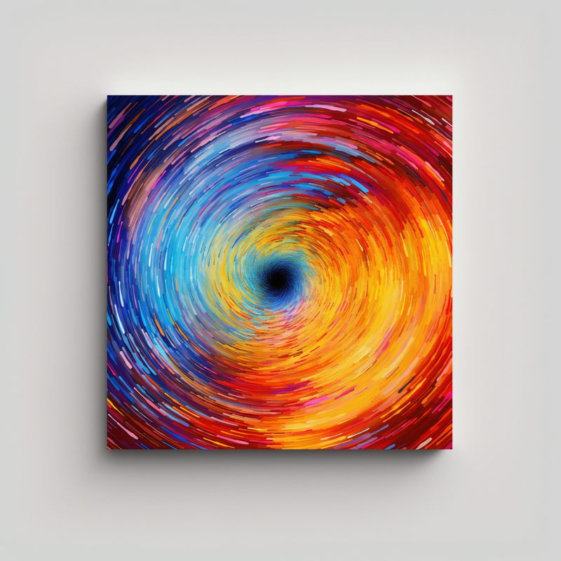 GENERICO - Cuadro Forma Adorno Rch Remolino De Colores 50x50 Cm