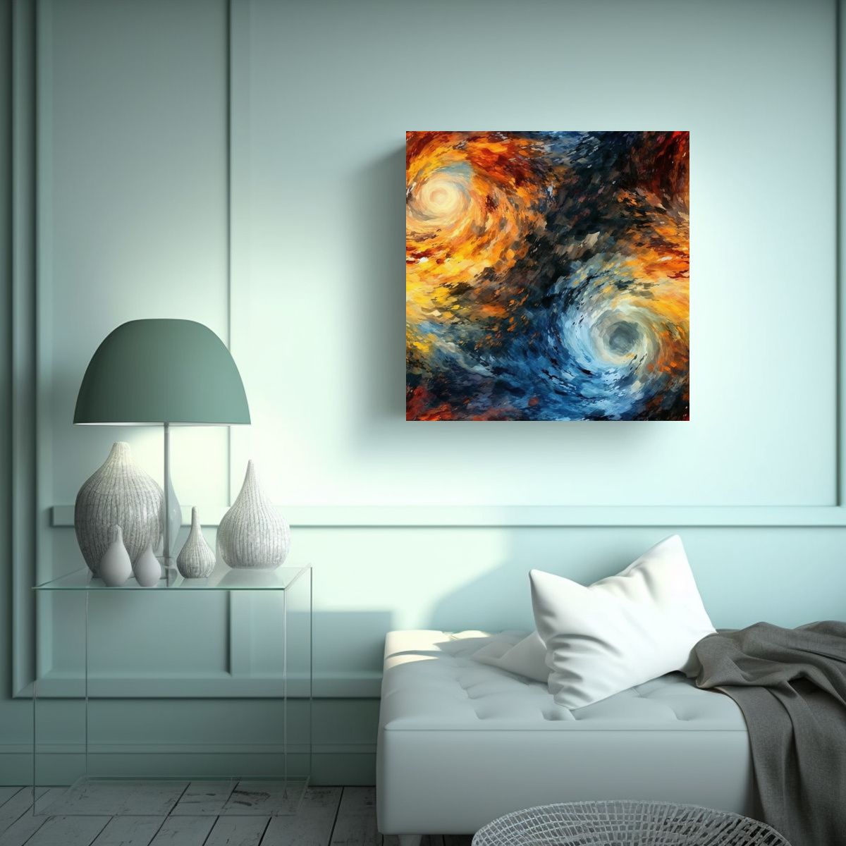 GENERICO - Representación Poderosa De Un Tornado Con Tintas 90x90 Cm