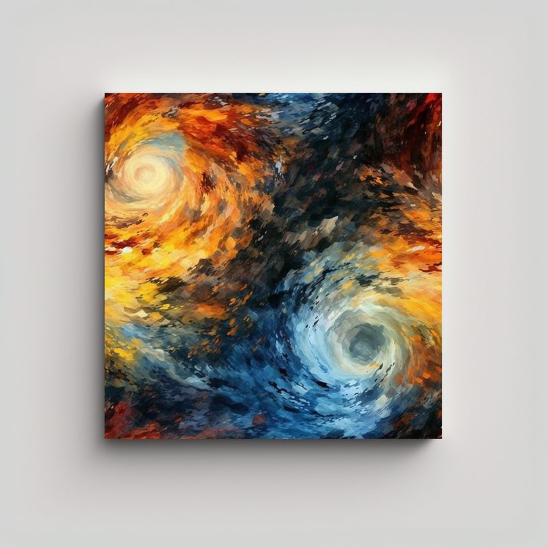 GENERICO - Representación Poderosa De Un Tornado Con Tintas 50x50 Cm