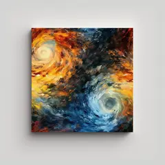 GENERICO - Representación Poderosa De Un Tornado Con Tintas 50x50 Cm