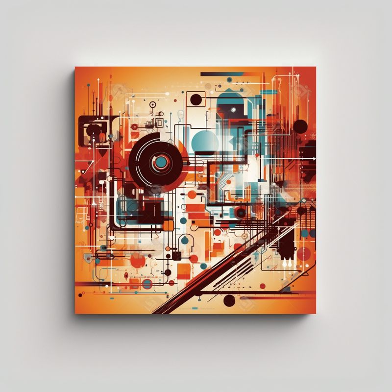 GENERICO - Pintura Abstracta En Lienzo Moderno Para 80x80 Cm