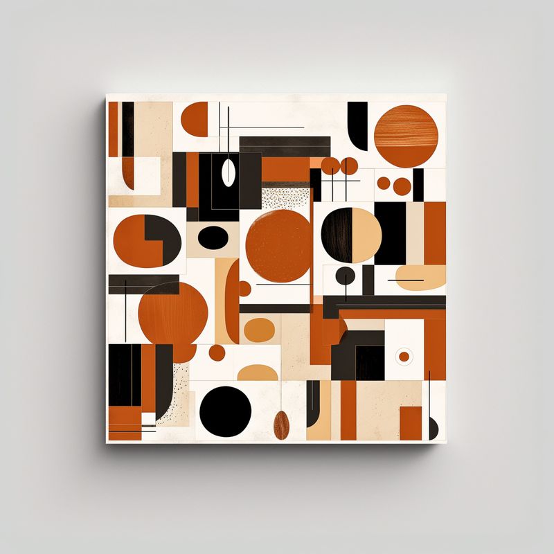 GENERICO - Cuadro Abstracto De Formas Simples Y Armoniosas 70x70 Cm