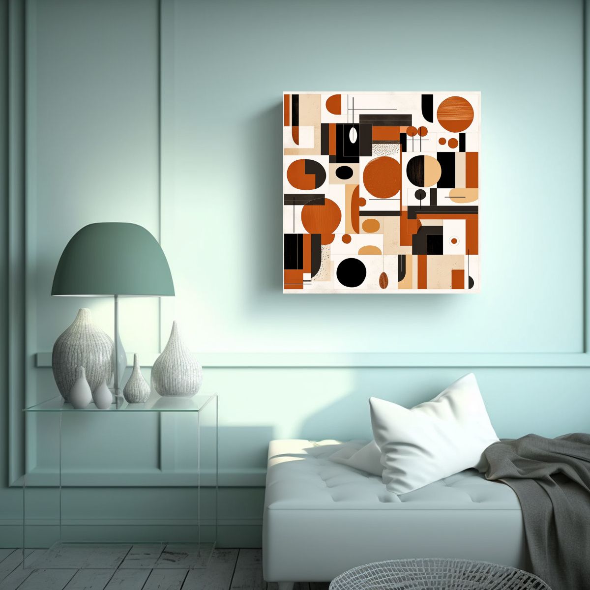GENERICO - Cuadro Abstracto De Formas Simples Y Armoniosas 50x50 Cm