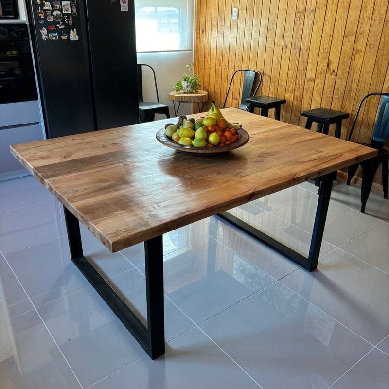GENERICO - Mesa de Roble - Base Corchete 180x90