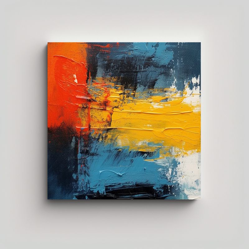 GENERICO - Tela En Bastidor Tema Temática Estilo Mark Rothko 90x90 Cm