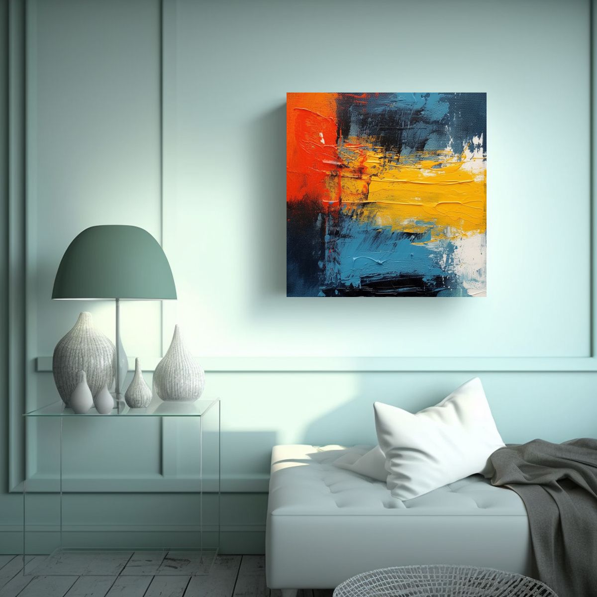 GENERICO - Tela En Bastidor Tema Temática Estilo Mark Rothko 70x70 Cm