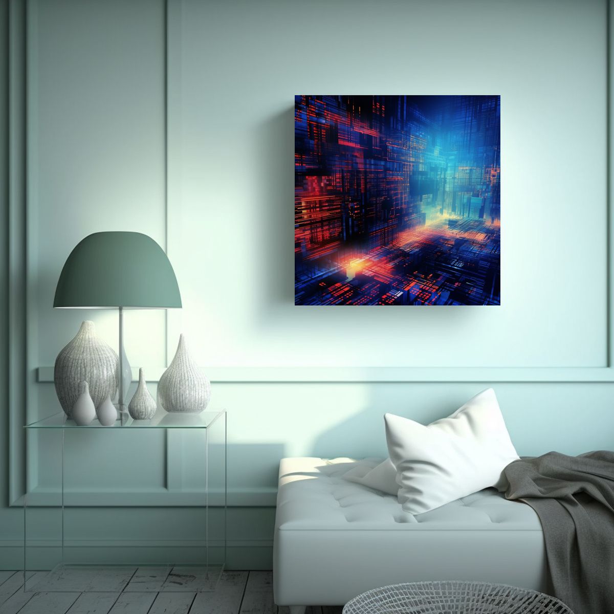 GENERICO - Pinturas Abstractas De Lienzo En Contraste Para 80x80 Cm