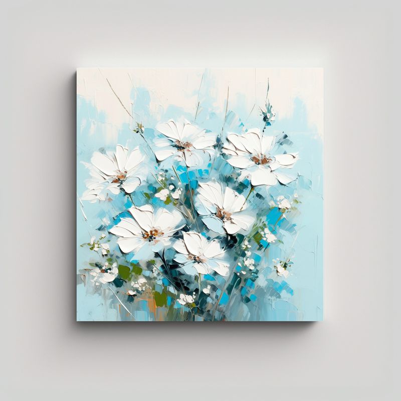 GENERICO - Cuadro De Flores En Lienzo Estilo Galería En 50x50 Cm