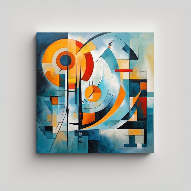GENERICO - Cuadro Artesanal Estilo Griego Para Decoración 90x90 Cm