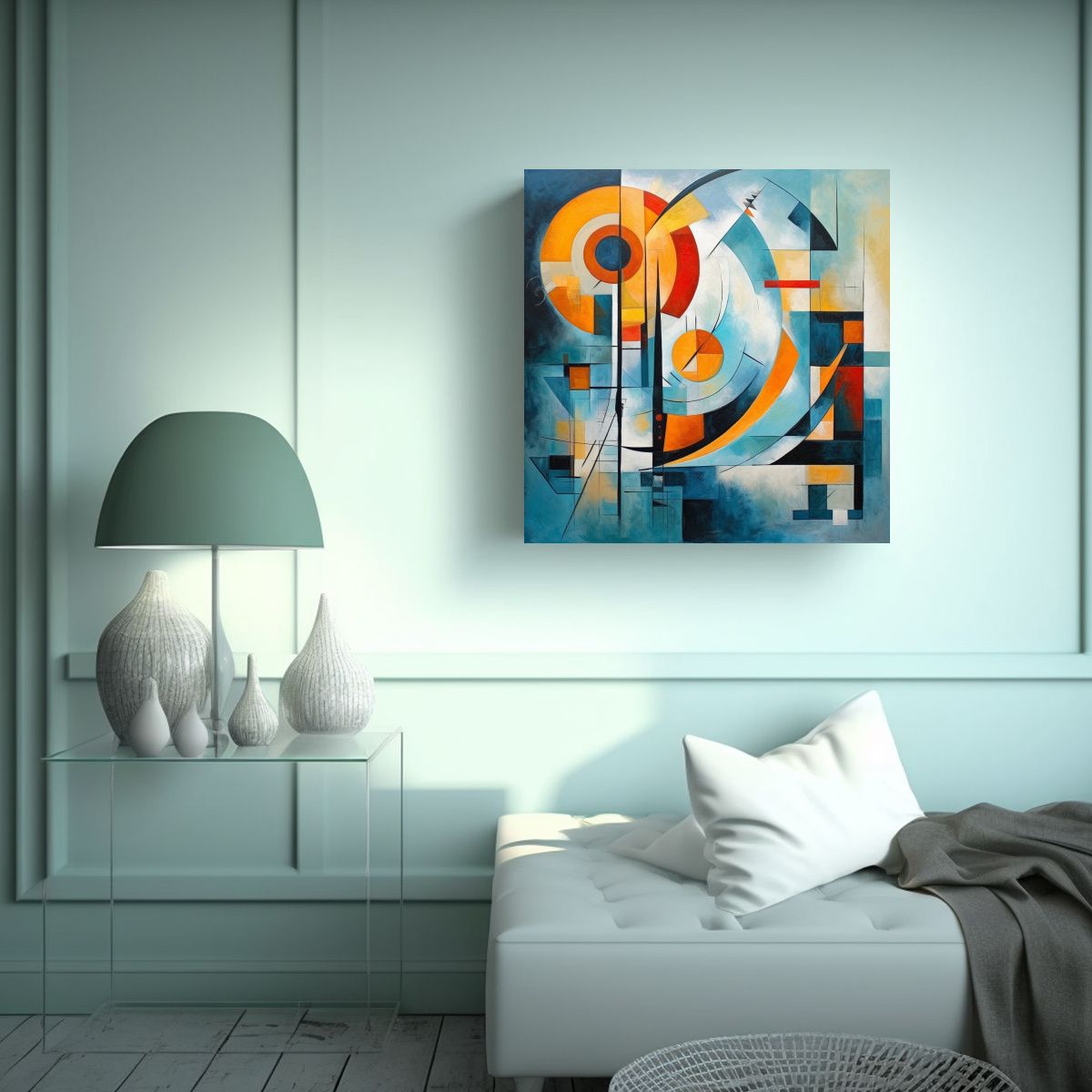 GENERICO - Cuadro Artesanal Estilo Griego Para Decoración 80x80 Cm