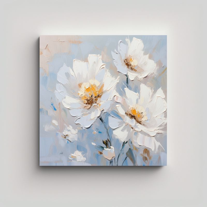 GENERICO - Cuadro Acuarela Elegancia Flores De Colores En 80x80 Cm