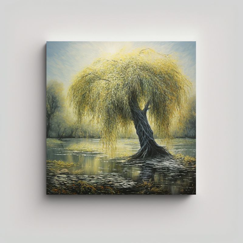 GENERICO - Cuadro De Tela Impreso Estilo Abstracto De árbol 90x90 Cm